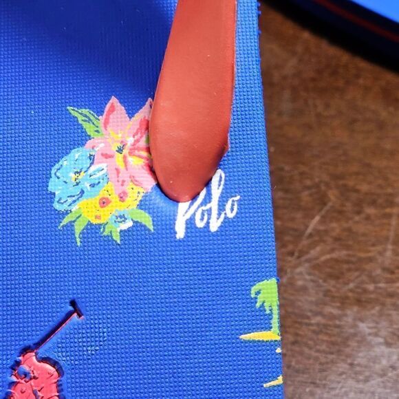Polo Ralph Lauren Thong Sandals Men\'s Size 11 Blue Red Beach Ship Vacation New main image 9